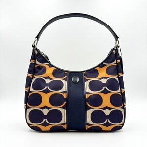 Coach Poppy Signature C Hobo Multi-Color Nylon & Leather - Rare 2013 EUC Large
